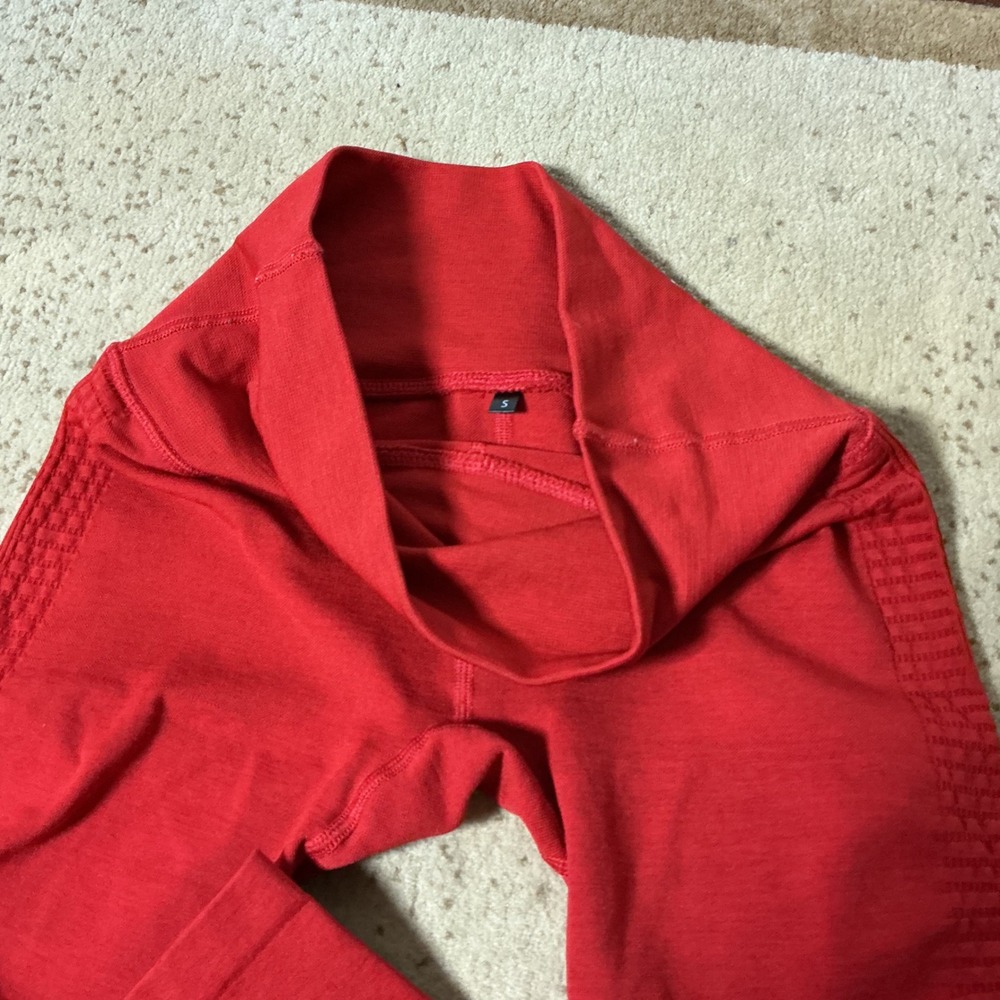 Alphalete High Waisted Seamless Leggings Women S Red Workout Yoga Gym Activewear - Picture 4 of 6